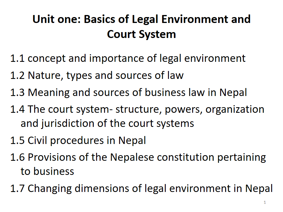 LAW Unit 1