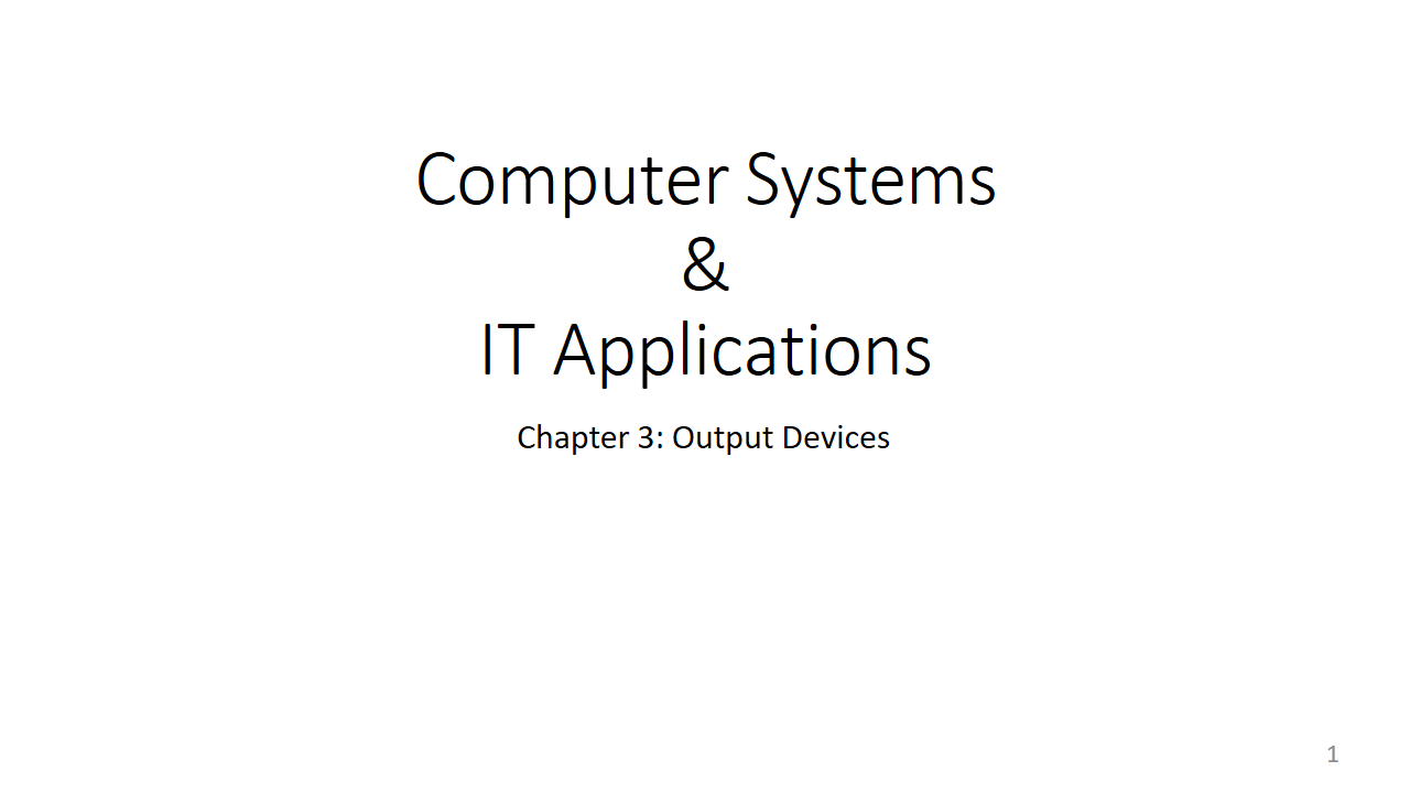 Unit-III Output Devices