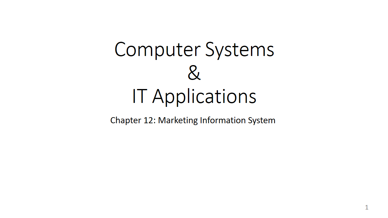 Unit-XII Marketing Information System